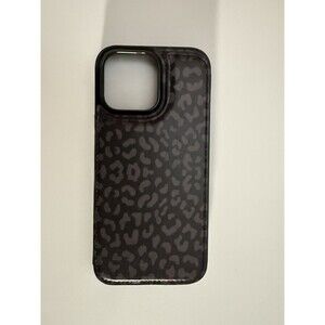 HAOPINSH for iPhone 16 Pro Max Wallet Case with Card Holder, Black Leopard